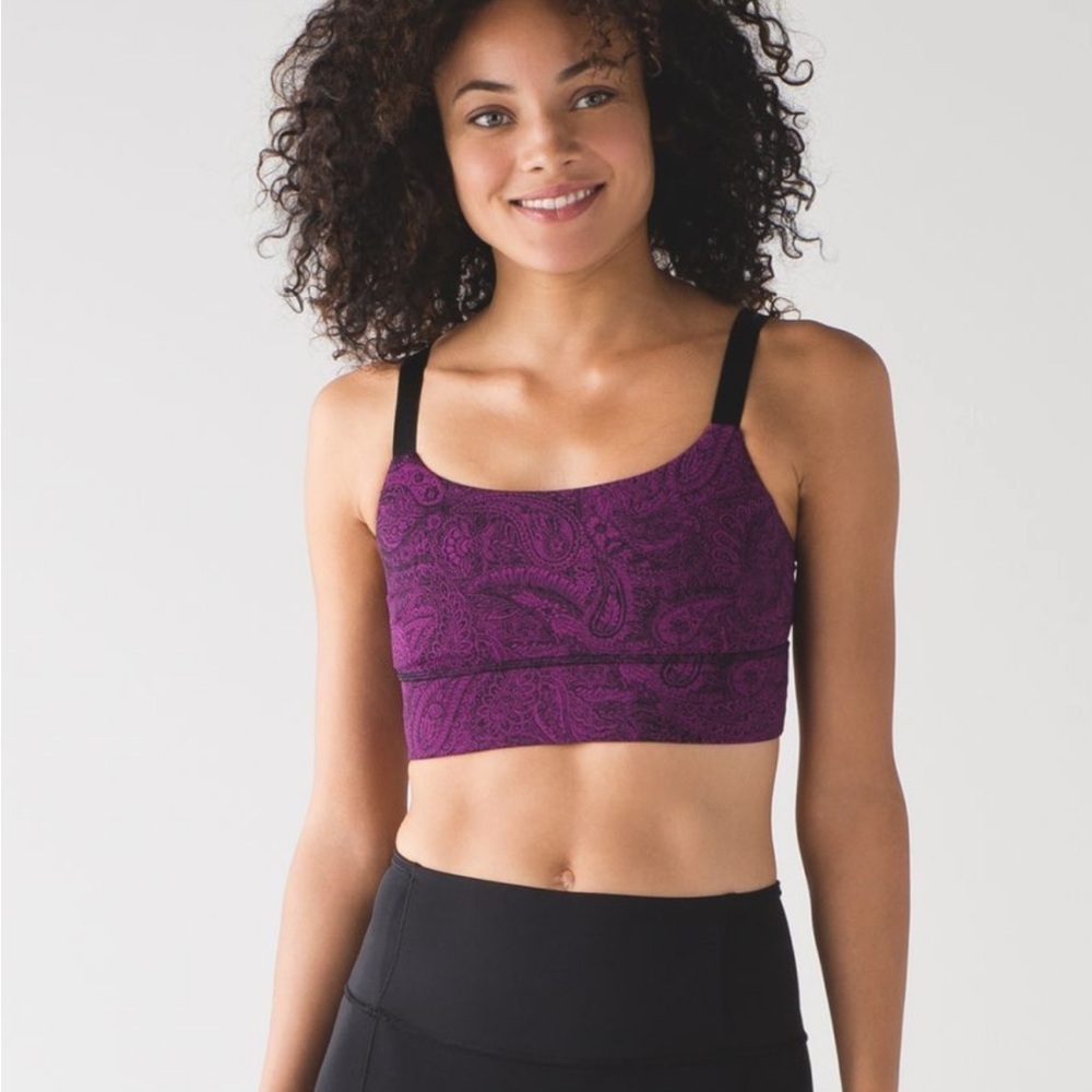 LULULEMON BOTH WAYS paisley sports tank bra adjustable straps paisley fitness 6